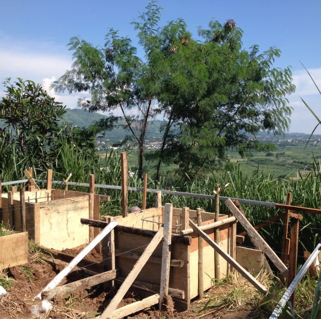 The foundation is prepared on site