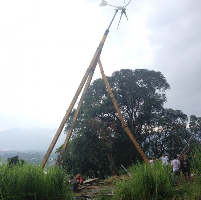 Tower erection in process